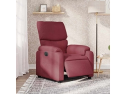 Vidaxl Poltrona Elétrica Reclinável Tecido Vermelho Tinto