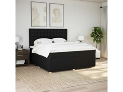 Vidaxl Cama Com Molas/colchão 200x200 Cm Tecido Preto
