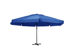 Vidaxl Guarda-sol De Jardim Com Poste Alumínio 500 Cm Azul-ciano