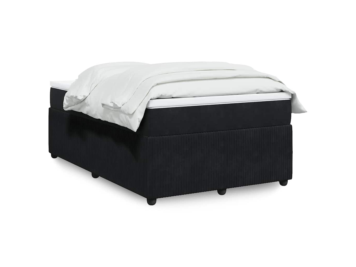 Vidaxl Cama Boxspring com Colchão 120x190 Cm Veludo Preto