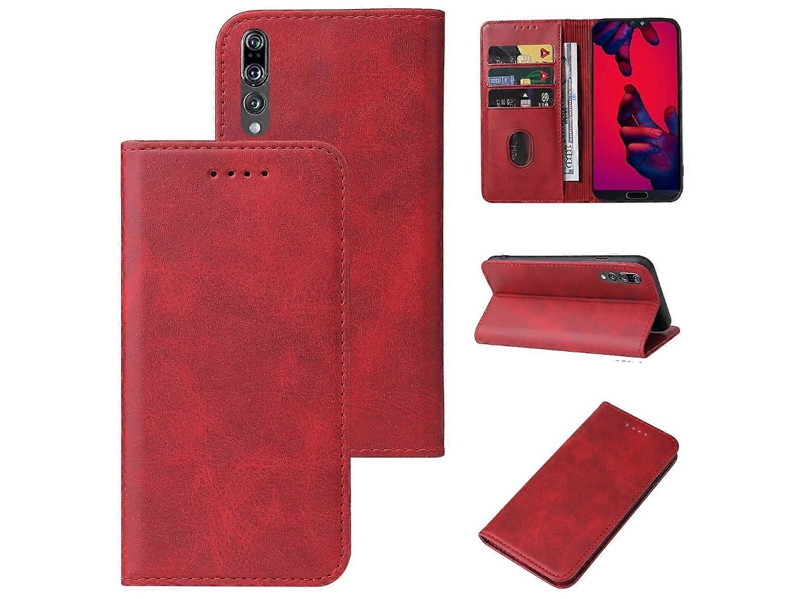 Capa De Couro Com Fecho Magnético Para Huawei P20