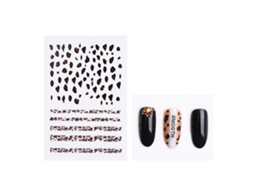Adesivo De Esmalte Com Padrão De Onça 3d Mate Para Decoração De Unhas (3182)