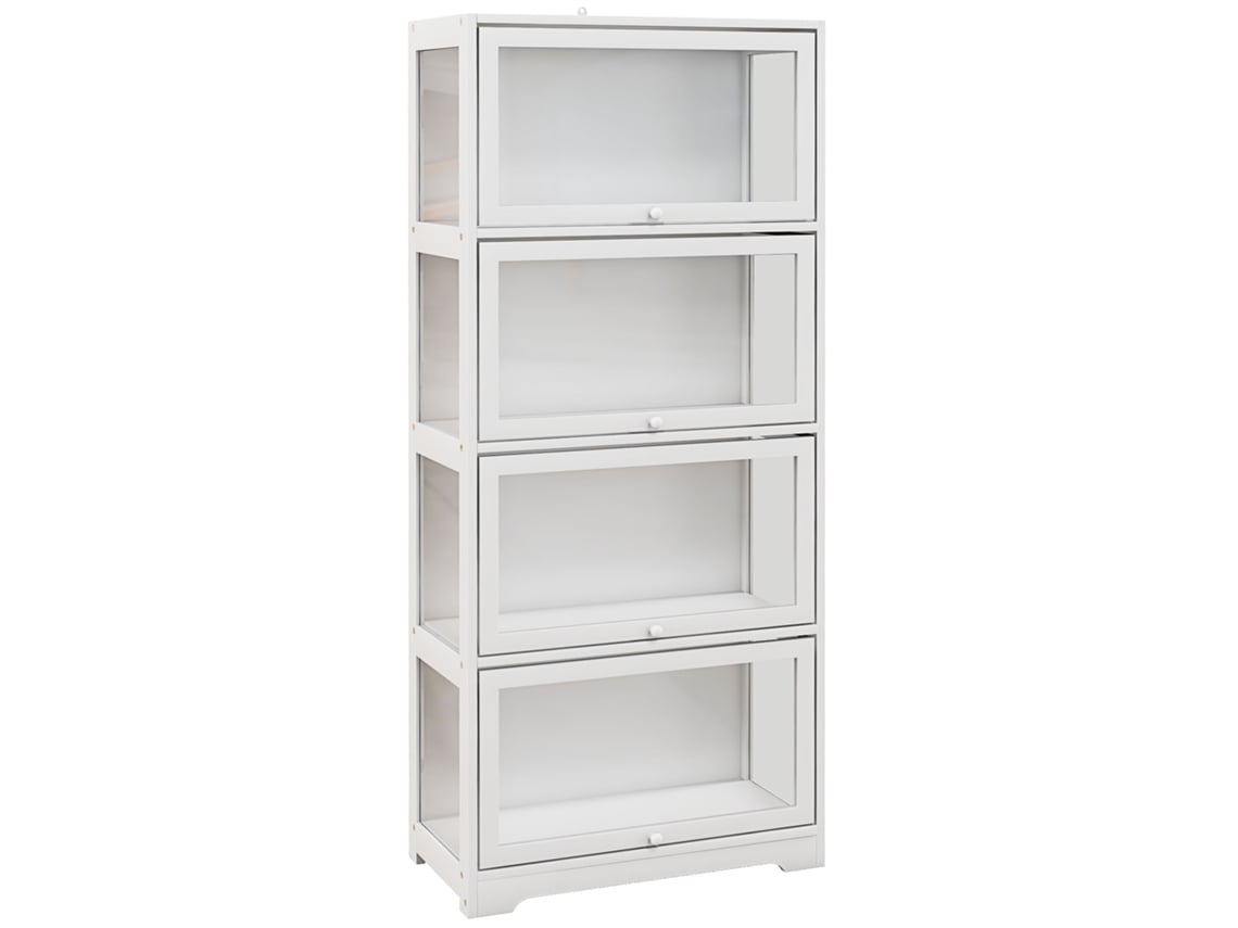 Display Cabinet Mdf e Acrílico Cor Branco 59x30x139 cm Homcom