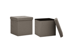 Storage Stool, Storage Stools Vidaxl Cinzento-acastanhado Tecido (n/a)