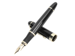 Caneta Estilográfica Ergonômica De 0,5 Mm, Escrita Suave, De Metal, Para Negócios, Com Clip, Tinta Preta Japonesa, Ponta Reta De 0,5 Mm.