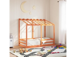 Vidaxl Cama Infantil C/ Telhado 80x160 Cm Pinho Maciço Castanho-mel