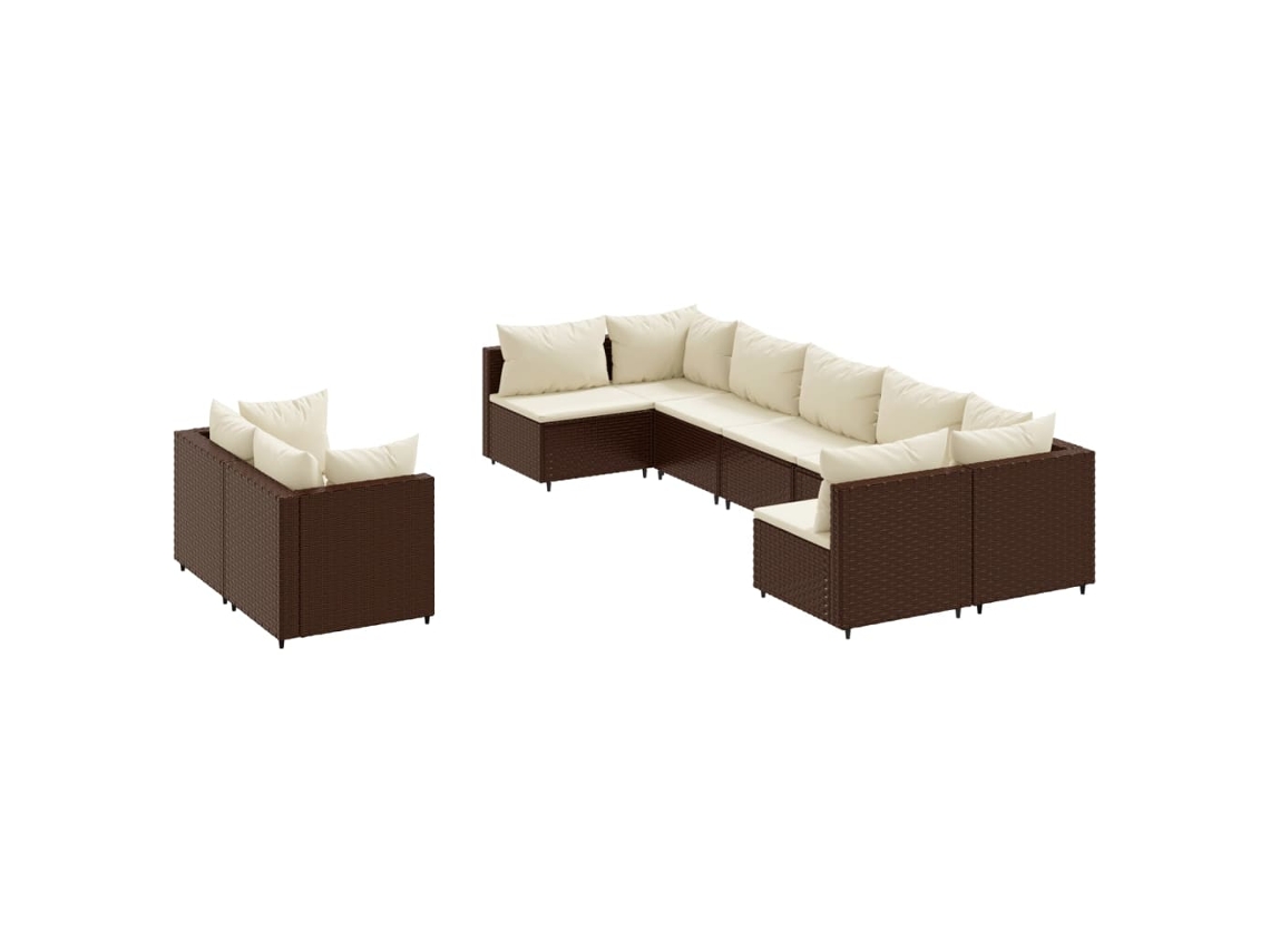 Garden Sofa Set, Garden Sofa Sets Vidaxl Marrom Rattan / Vime (n/a)