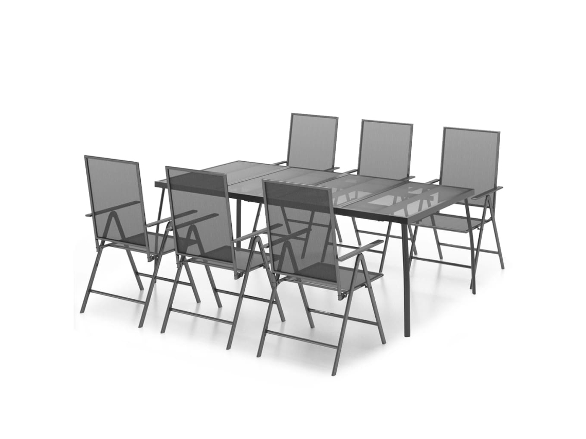 Maison Exclusive - 7 Pcs Conjunto De Jantar Para Jardim Aço Antracite