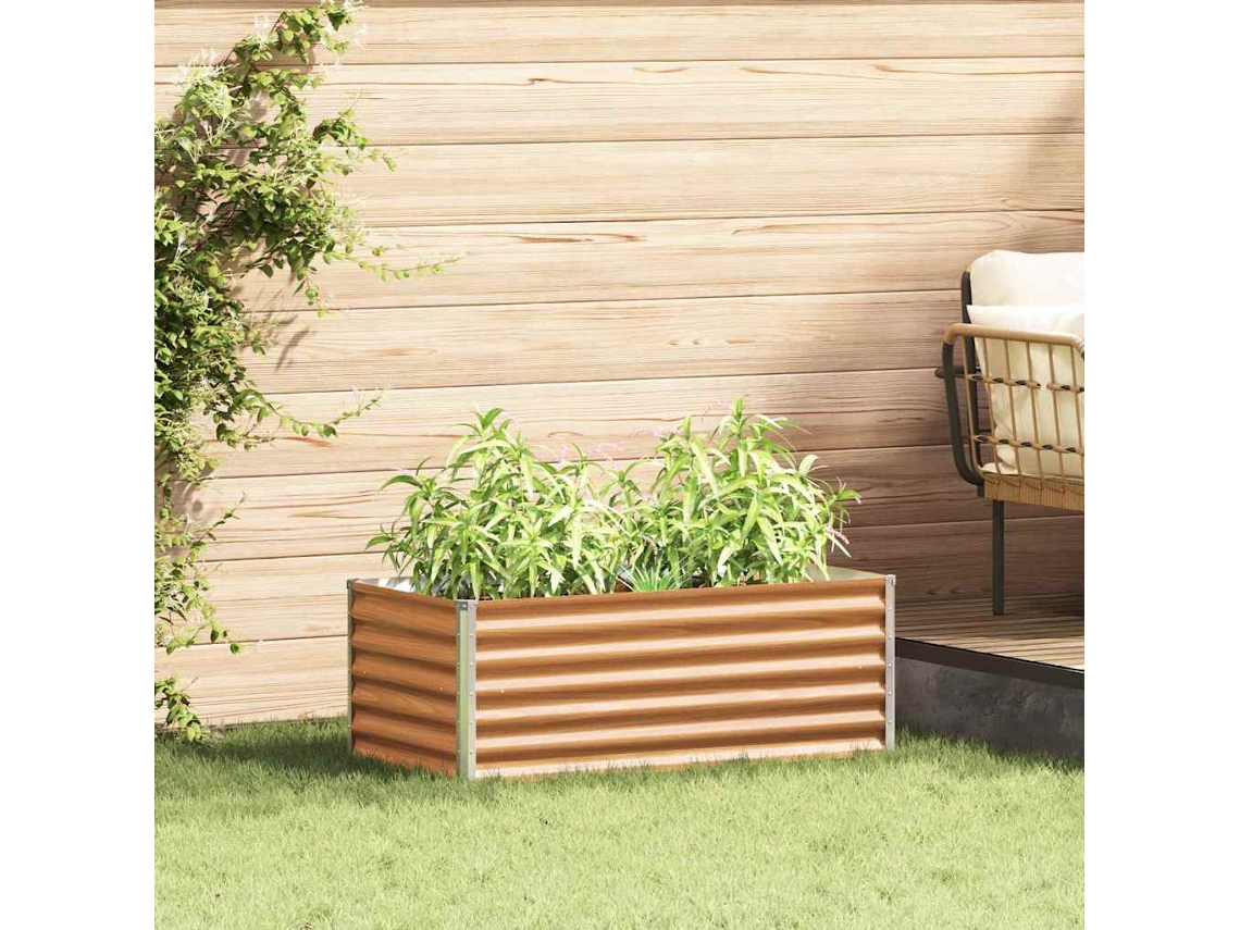 Vidaxl Canteiro De Jardim Elevado Marrom Claro 98 X 50 X 36 Cm