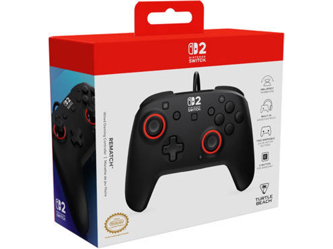 Comando com Fios TURTLE BEACH Rematch para Nintendo Switch 2 (Preto)