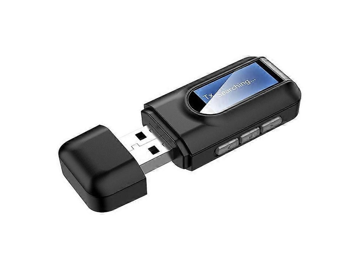 Bt201 Bluetooth 5.0 Usb 2 Em 1 Receptor E Transmissor De Áudio Bluetooth Com Visor Lcd
