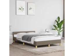 Estrutura Cama Sem Colchão 120x200 Cm Tecido Cinza-acastanhado