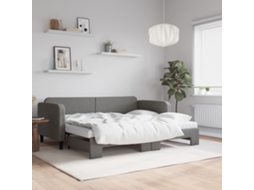 Vidaxl Sofá-cama C/ Gavetão E Colchões 90x190cm Tecido Cinzento-escuro