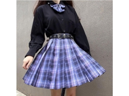 2026-saia Plissada Uniforme Escolar Japonesa Feminina High Waist A-line Tecido De Quadros Nowcos S Athanasya Romántica