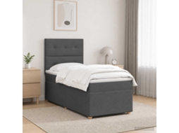 Vidaxl Cama Box Spring Com Colchão Cinzento-escuro 80 X 200 Cm Tecido