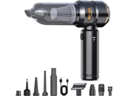 Aspirador 4em1 12v 16000pa, Motor Sem Escovas, Sem Fios, Aspira/sopra/infla/compacta.