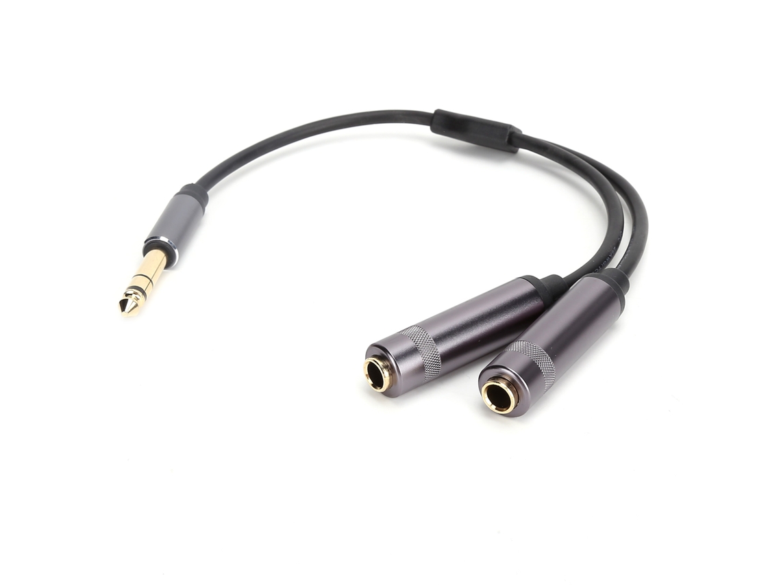 Divisor de Cable Estéreo 1/4 de Pulgada Macho a Dos Hembras, para Amplificadores y Micrófonos | S/MARCA