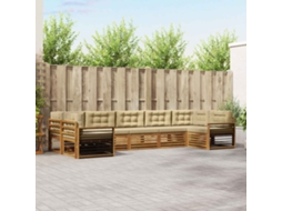 Vidaxl Conjunto De Sofás Para Exterior 7 Unid. Natural E Bege