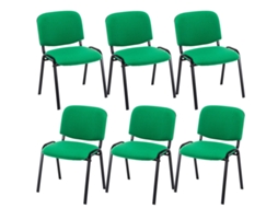 Conjunto de 6 cadeiras de visita em tecido Ken verde CLP