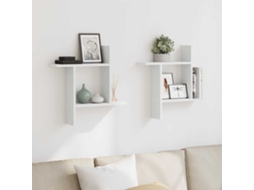 Vidaxl Prateleiras De Parede 2 Pcs 50x12x50cm Derivados Madeira Branco
