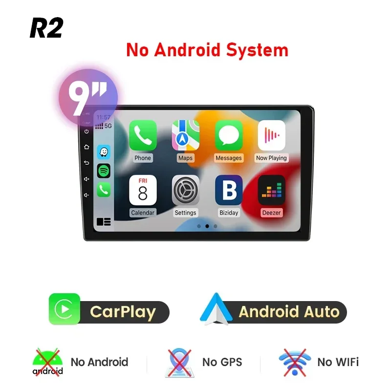 (9 Polegadas R2) Sistema Multimídia Automotivo De 9 A 10 Polegadas, Compatível Com Android Carplay.