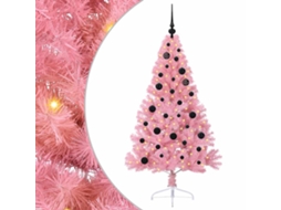 Árvore De Natal Artificial Iluminada Vidaxl Rosa Pvc (150 Cm)