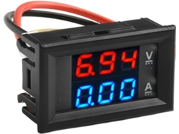 Amperímetro Duplo De 3 Dígitos Com Led 100v Dc 10a