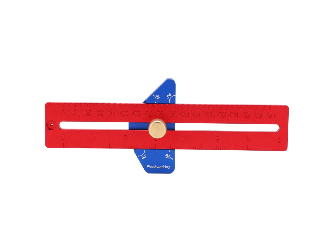 Regra T de Carpintaria 170mm Ajustável em Alumínio