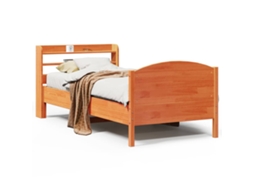 Cama Sem Colchão 100x200 Cm Pinho Maciço Castanho mel MAISON EXCLUSIVE