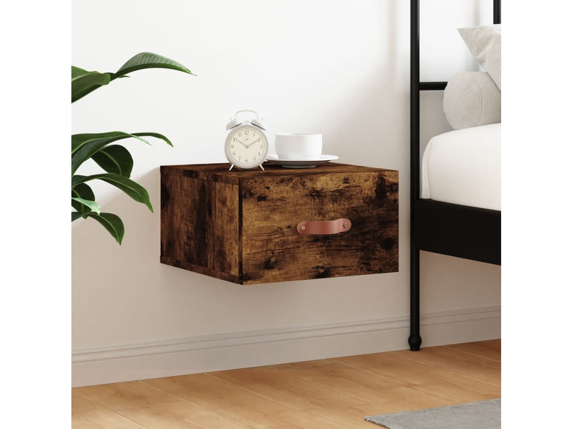Vidaxl Mesa De Cabeceira De Parede 35x35x20 Cm Cor Carvalho Fumado