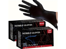 Luvas De Nitrilo Tamanho P Pretas, Luvas Descartáveis​​ Para Cirurgia E Laboratório, Luvas De Nitrilo Sem Pó E Látex