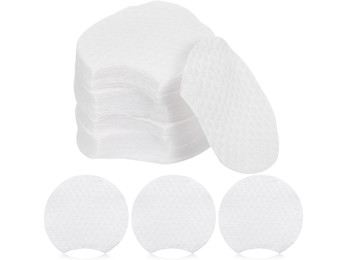 600 discos descartáveis e espessos para remover maquiagem, em formato semicircular, para o rosto.