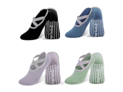 Conjunto de 4 Meias de Ioga Femininas Antiderrapantes AQUAFORGE