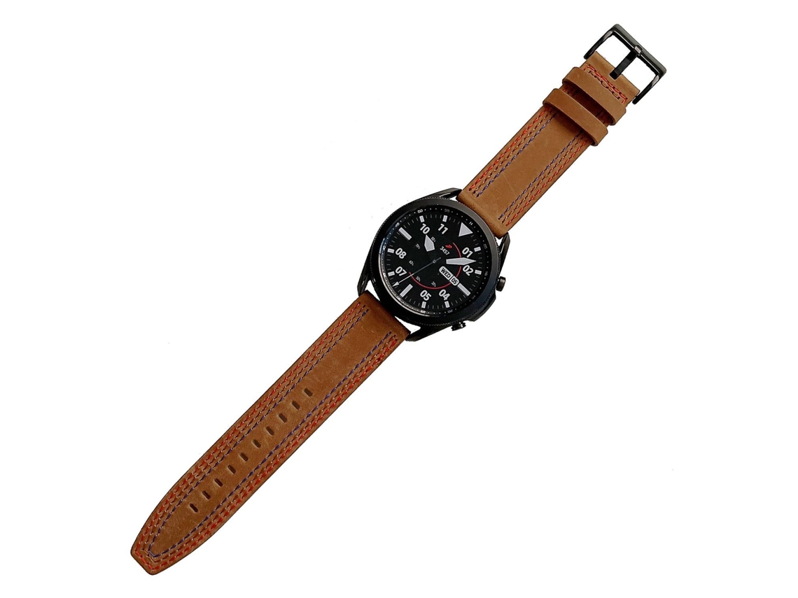 Pulseira de couro genuíno de 20 mm para Samsung Galaxy Watch 4/4 Classic/Amazfit GTS 3 Ly Ebike
