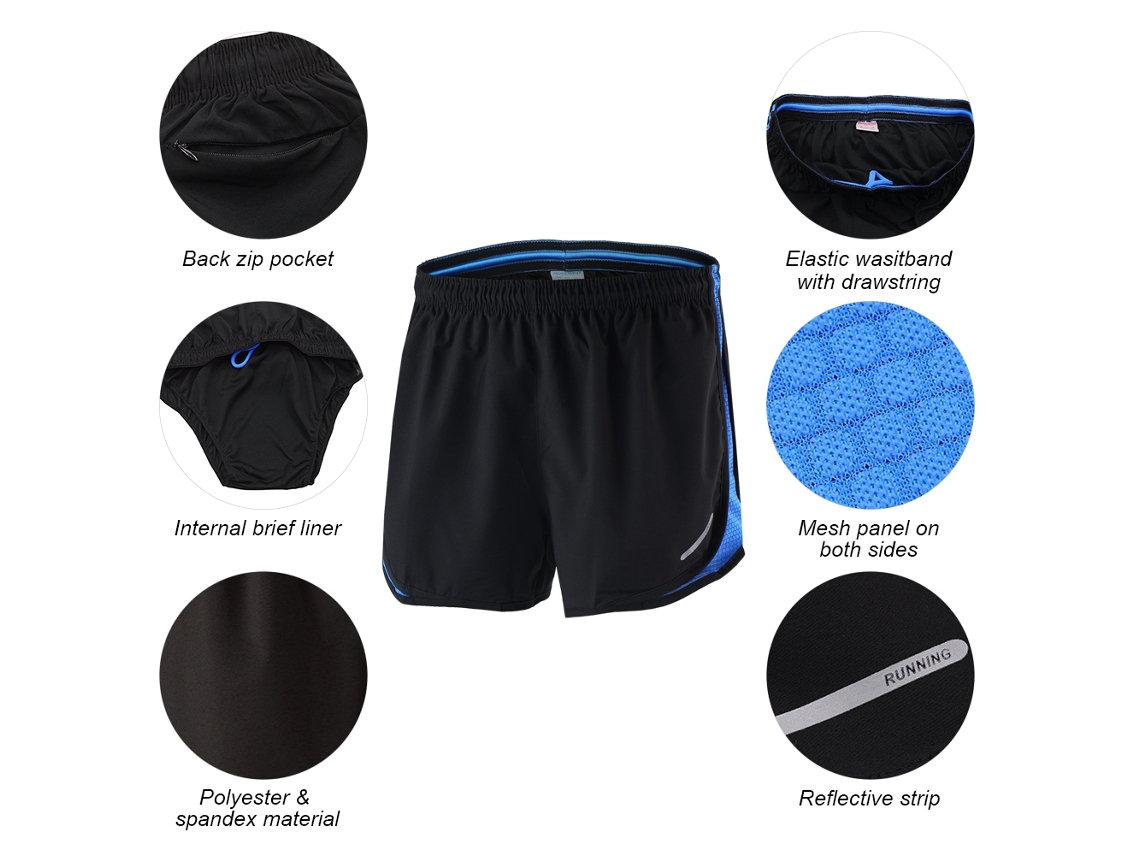 Omni-pantalones Cortos De Running Para Hombre 2 En 1 Quick Dry Para Entrenamiento Maratón Y Ciclismo