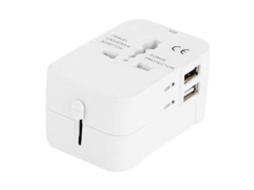 Adaptador de viagem internacional AQUAFORGE, com 2 portas USB