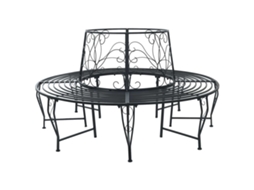 Vidaxl Banco De Árvore 8-número De Lugares Ø 160 X 89 Cm Aço Preto