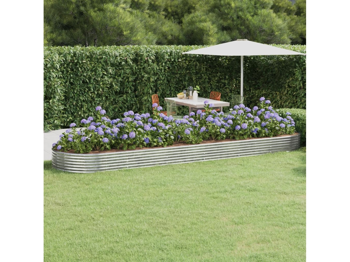 Vidaxl Canteiro Elevado Jardim 523x140x36 Aço Galvanizado Prateado