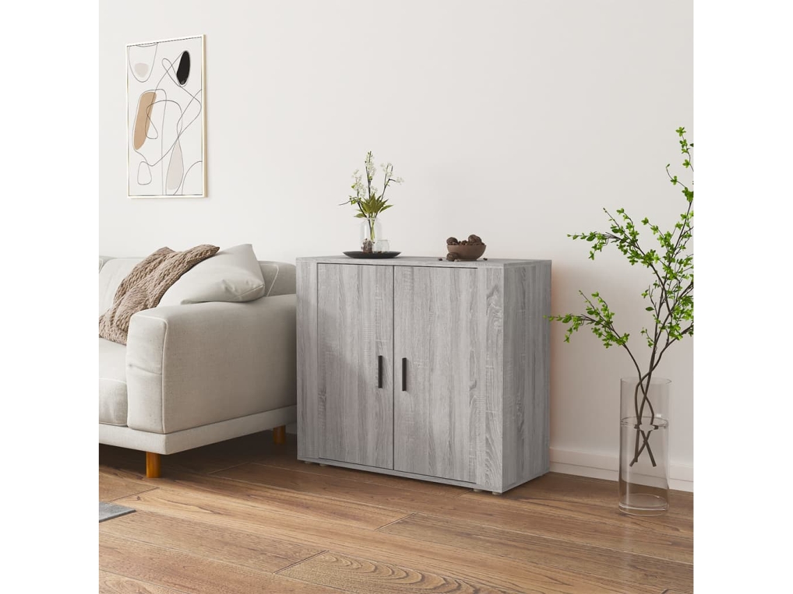 Vidaxl Aparador 80x33x70 Cm Derivados De Madeira Cinzento Sonoma
