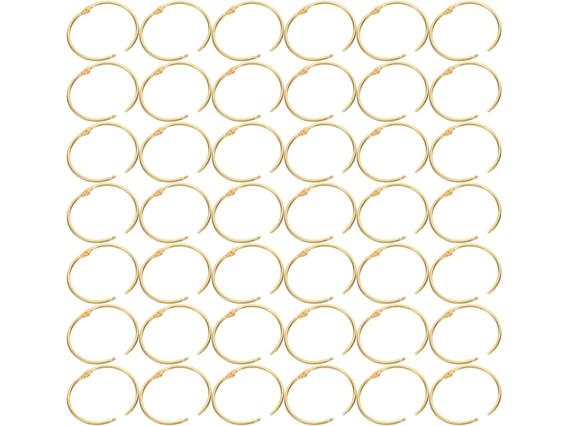 Conjunto Genérico De 48 Argolas Metal Dourado, Com Diâmetro Interno De 50mm, Ideais Fichas, Chaveiros E Artesanato