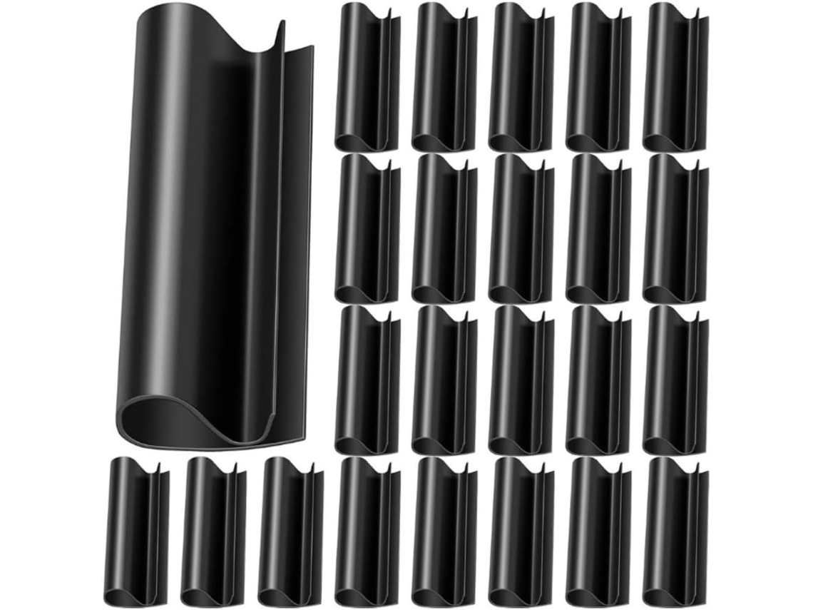 Conjunto de 24 fixadores compactos em formato de U, fixadores rígidos de plástico, para piscinas e áreas externas.