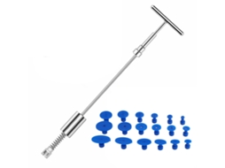 Ferramenta De Reparo De Amassados Para Veículos Kit De Puxador De Chapa Manual Profissional Com Vara T E 18 Extraidores Azuis