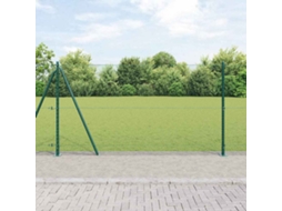 Vidaxl Cerca Hexagonal Com Base De Concreto 100 X 1,2 M Verde Malha