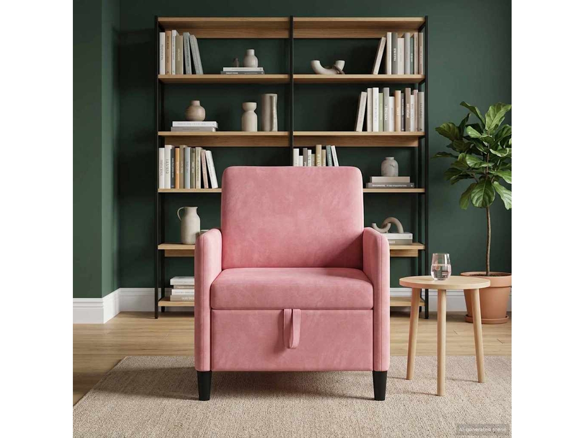 Vidaxl Sofa Com Armazenamento Rosa 72 X 78 X 87 Cm Poliéster