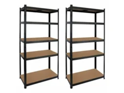 Pack 2 Prateleiras Modulares com 5 Prateleiras Ajustáveis ​​180x90x40cm 875Kg THINIA Preto