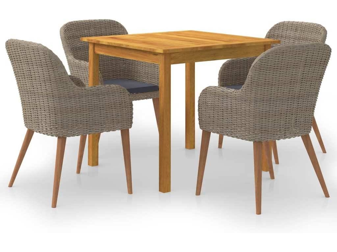 Dining Set, Dining Sets Vidaxl Marrom Madeira De Acácia (n/a)