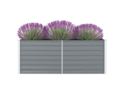 Vidaxl Canteiro De Jardim Elevado 160x80x45cm Aço Galvanizado Cinzento