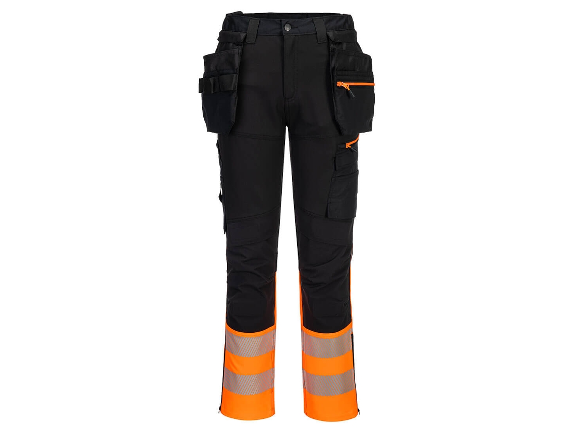 Calça Artesanal Com Coldre Removível De Alta Visibilidade Dx4 Laranja Preto / 44