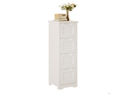 Cômoda pequena - 4 gavetas - Branco mate - Madeira engenheirada - 30 x 30 x 85 cm