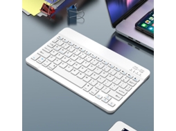Teclado HEXINYIGJLY Bluetooth Ultra Fino 78 Teclas, Silencioso, Usb C, Branco para iPad